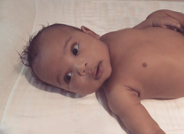 "You're the sun in my morning babe," Kim Kardashian posted with this sweet photo of her son Saint.