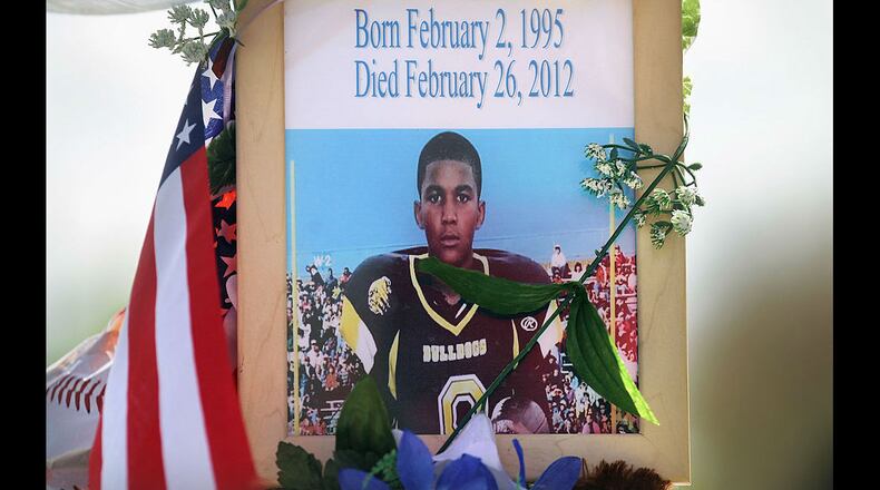 A memorial to Trayvon Martin is seen outside The Retreat at Twin Lakes community in Sanford, Florida, where Trayvon was fatally shot by George Zimmerman on March 23, 2012.