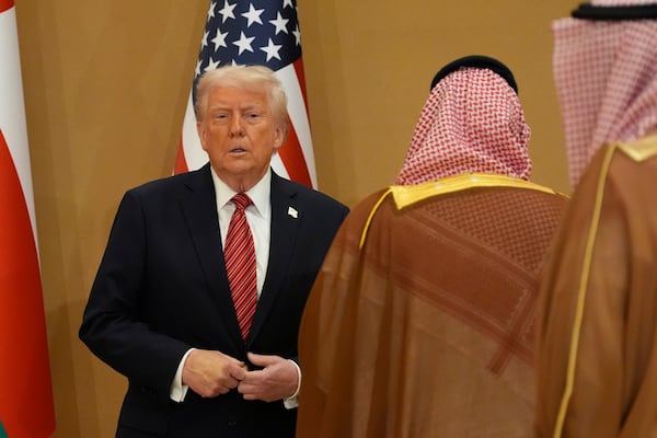 President Donald Trump is in Riyadh, Saudi Arabia, for meetings.