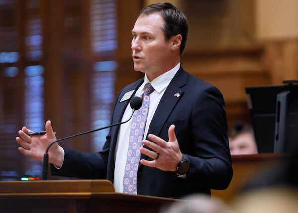 FILE - State Rep. James Burchett, R-Waycross, speaks during a debate, March 20, 2025 in Atlanta. (Miguel Martinez /Atlanta Journal-Constitution via AP, file)