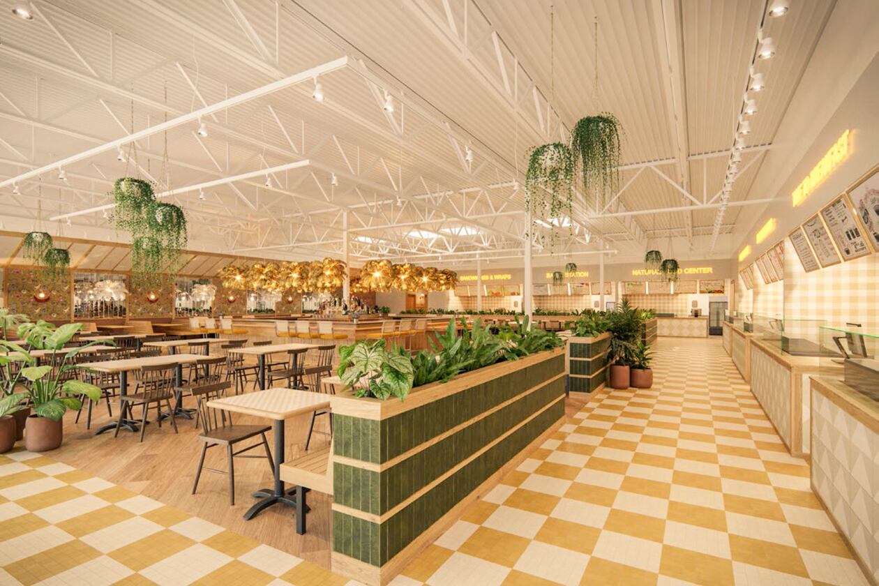 A rendering of the Politan Row at the Forum food hall set to open in early 2025.