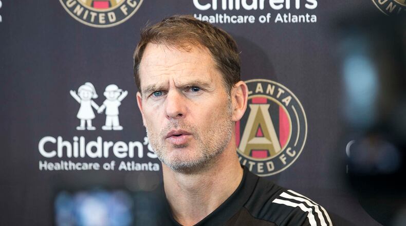 01/13/2019 -- Marietta, Georgia -- Atlanta United head coach Frank de Boer speaks with members of the media following a training with the team at the Children's Healthcare of Atlanta Training Ground, Monday, January 13, 2020. (ALYSSA POINTER/ALYSSA.POINTER@AJC.COM)