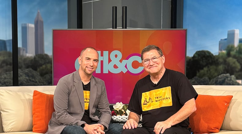 Mike Petchenik and Neil Gordon appeared recently on Atlanta & Company” on WXIA-TV to discuss their new book "Trial Watchers." Courtesy Neil Gordon