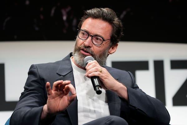 FILE - Actor Hugh Jackman speaks during a panel discussion at the Global Citizen NOW Summit, April 27, 2023, in New York. (AP Photo/Mary Altaffer, File)