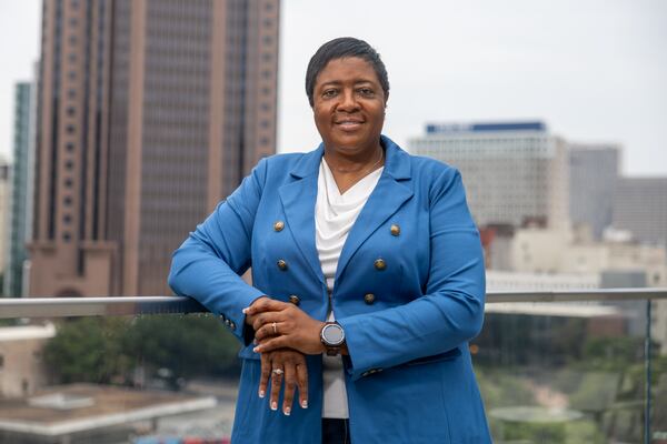Norfolk Southern's Chief Mechanical Officer Dianne Barnett poses for a portrait at the Norfolk Southern building in Atlanta on July 29, 2026. (Arvin Temkar/AJC)