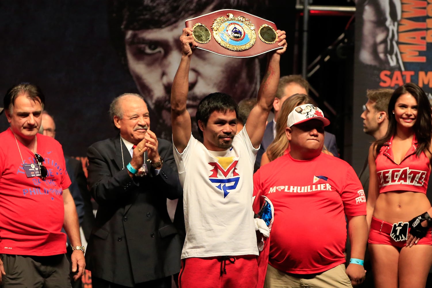 Mayweather Pacquiao weigh-in