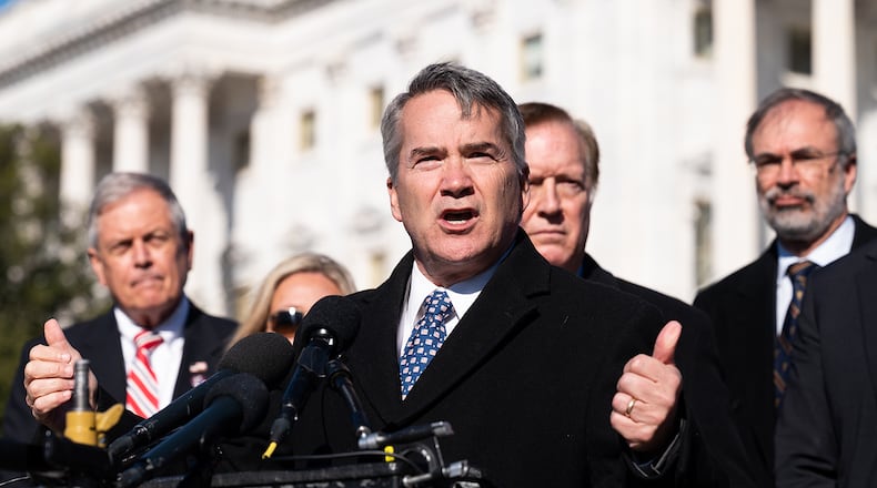 U.S. Representative Jody Hice, R-Ga., speaks at a House Freedom Caucus press conference about the Equality Act on Feb. 25, 2021 in Washington, DC. (Photo by Michael Brochstein/Sipa USA/TNS)