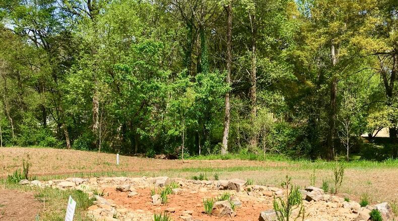 The rain garden at the East Decatur Greenway site, which receives its grand opening on April 23. Bill Banks for the AJC