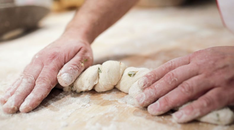 Four bakers in Houston made more than 5,000 pieces of bread while stranded during Hurricane Harvey.