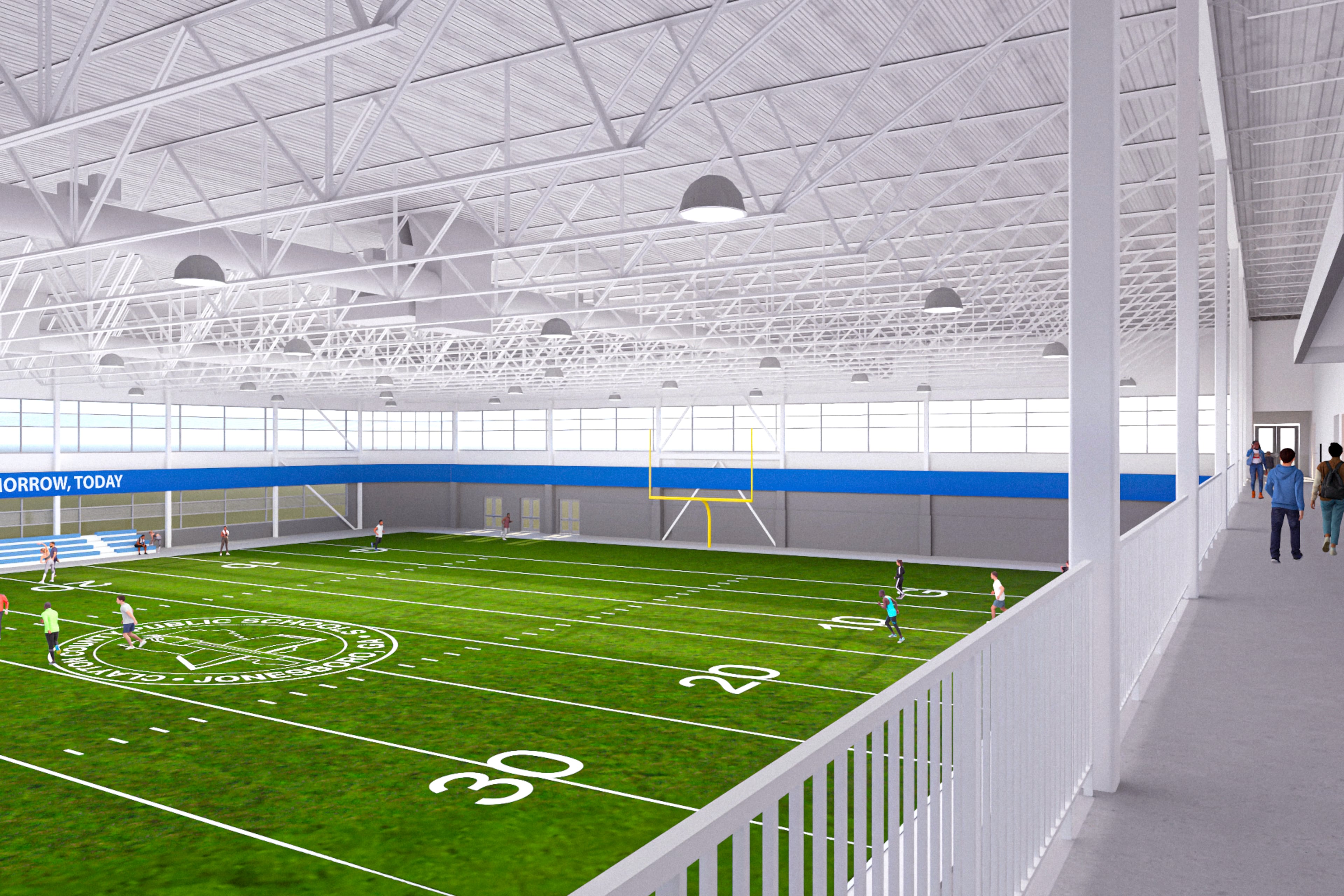 An indoor football facility at the new North Clayton High School campus will run $17.6 million. (Courtesy of Clayton County Board of Education)