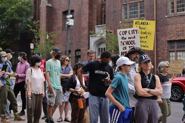 Outside Atlanta City Hall on Monday, June 5. (Natrice Miller / natrice.miller@ajc.com)