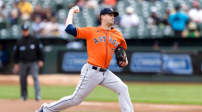 The Braves found a starting pitcher, acquiring right-hander Jake Odorizzi. They gave up left-handed reliever Will Smith. (AP Photo/John Hefti)