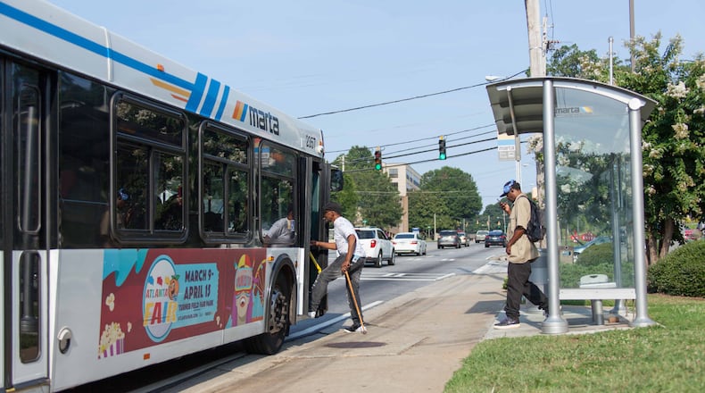 MARTA is replacing six diesel buses like this one with zero-emission battery electric buses, thanks to a federal grant. (PHOTO: COURTESY OF MARTA)