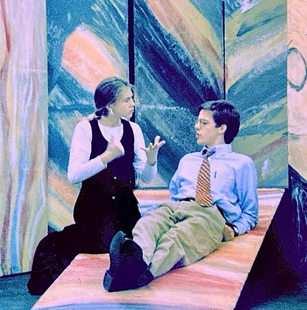 Everett acts in "Children of a Lesser God" during her junior year at Forsyth Central High School, 1994. She won a one-act state competition as best actress for that performance. (Courtesy of Wynn Everett)