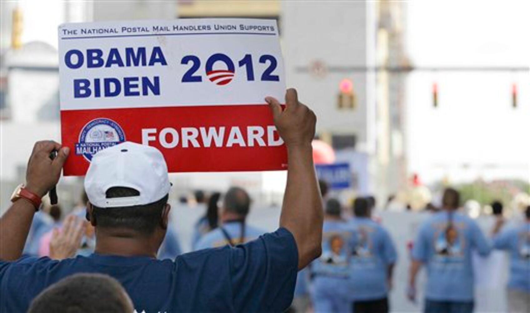 Signs seen for and against DNC in Charlotte