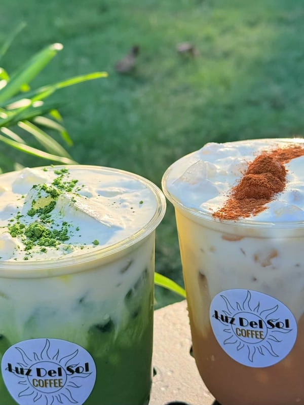 Luz Del Sol offers a menu of matcha and coffee drinks inspired by Latin desserts. (Courtesy of Natyelli Lopez)