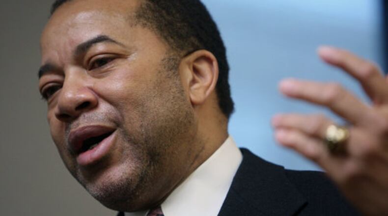 Thomas Dortch Jr., former chairman of Atlanta's Grady Memorial Hospital, talking about the hospital's financial situation in this 2011 file photo.
