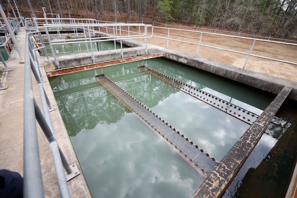 Social Circle Water Treatment facility water tanks were observed on Monday, March 2, 2026.  (Miguel Martinez/AJC) (Miguel Martinez/AJC)