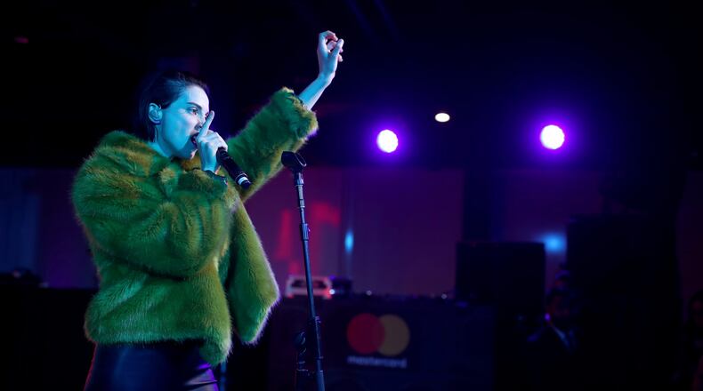 St. Vincent performs onstage during Spotify and Mastercard present St. Vincent and Maggie Rogers at Mastercard House on January 23, 2018 in New York City. (Photo by Christopher Polk/Getty Images for Mastercard)