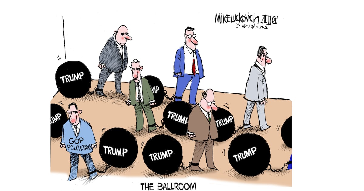 Mike Luckovich: Ball (and chain) room