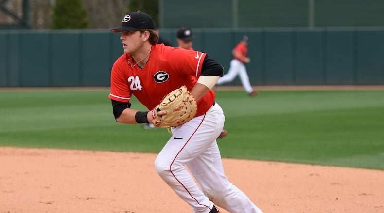 Georgia baseball player Adam Sasser hit .317 last season. (Photo by David Barnes / Special to the AJC)