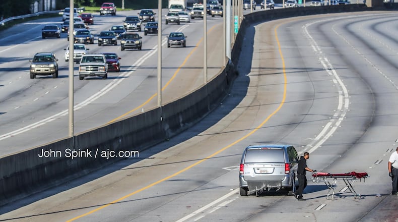 All westbound lanes of I-20 were shut down at Moreland Avenue while the Georgia State Patrol investigated.