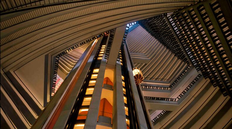 The atrium of architect and real estate developer John Portman's Atlanta Marriott Marquis.