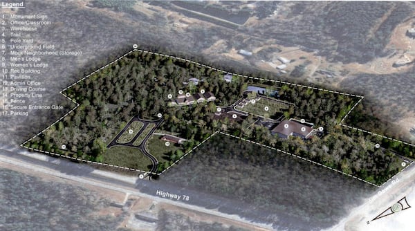 This is a site map of a planned workforce training campus by Dycom Industries in Walton County. (Courtesy of Walton County)