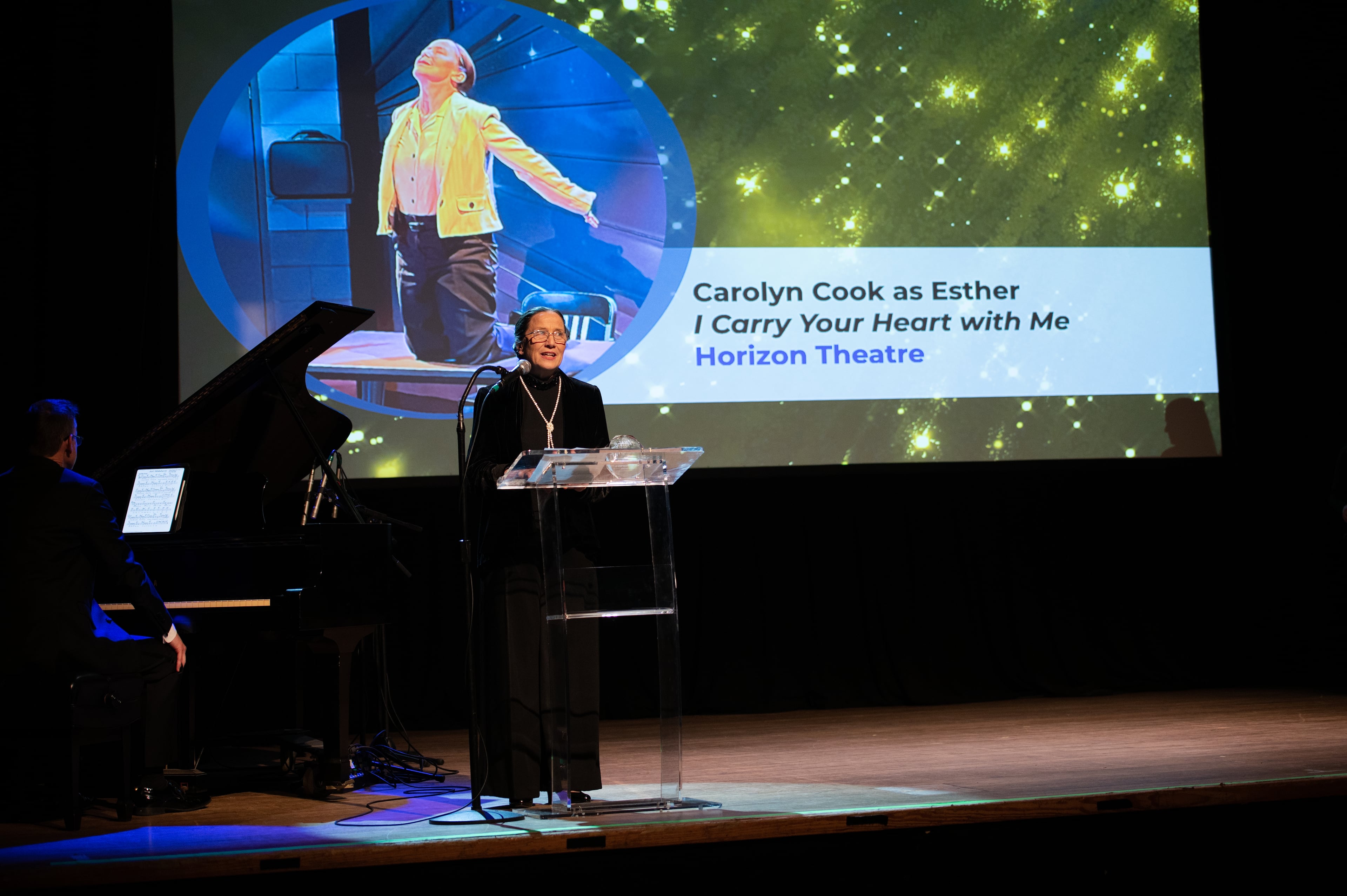 Carolyn Cook won Outstanding Principal Performer in a Play for her role in Horizon Theatre’s "I Carry Your Heart With Me." (Courtesy of Robert Mitchel Owenby)