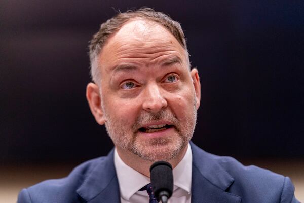 FILE - Amtrak CEO Stephen Gardner speaks during a House Transportation subcommittee hearing on Capitol Hill in Washington, Tuesday, June 6, 2023. (AP Photo/Andrew Harnik, File)