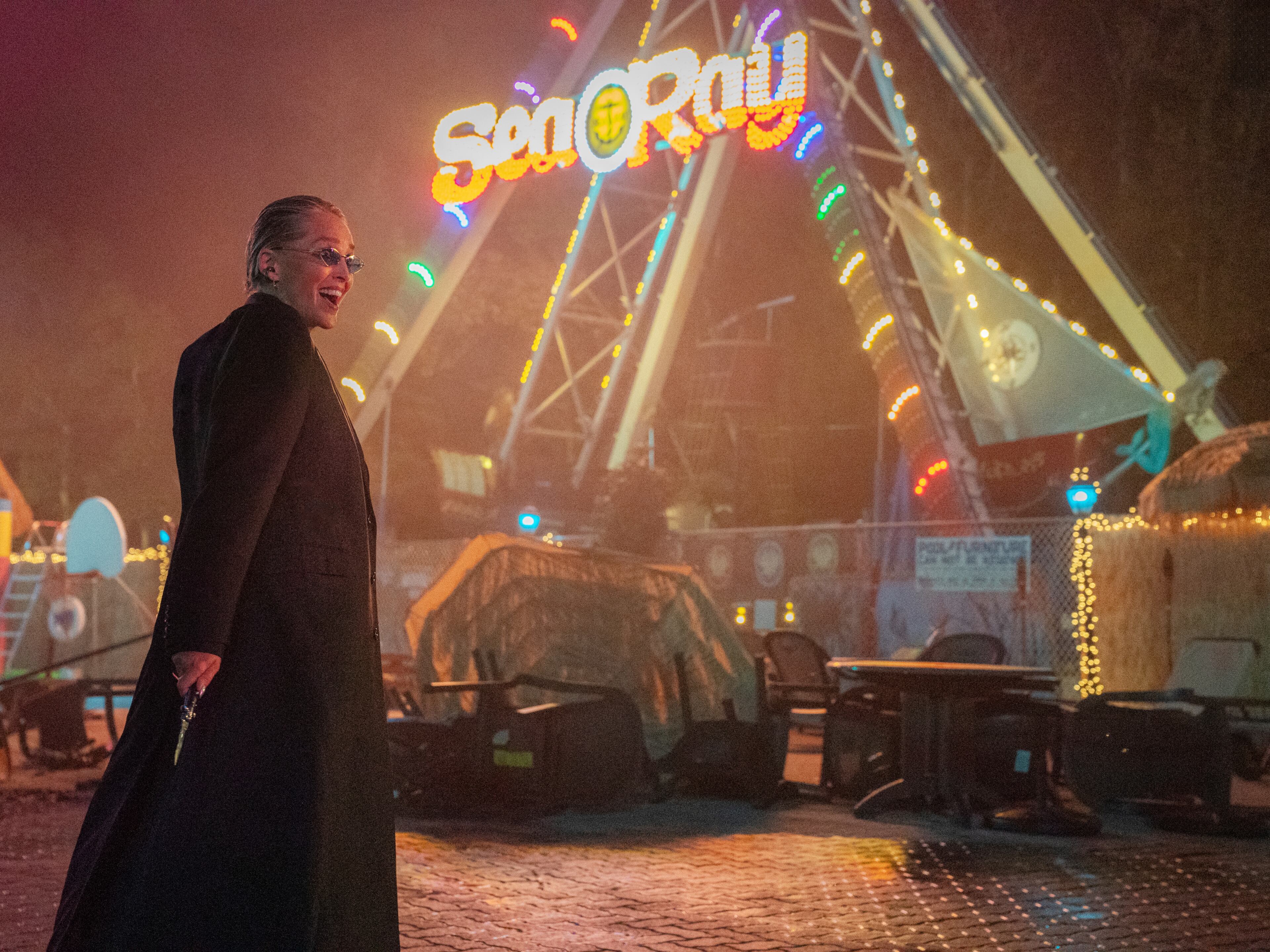 Sharon Stone plays an evil crime lord in "Nobody 2." (Courtesy of Universal Pictures via AP)