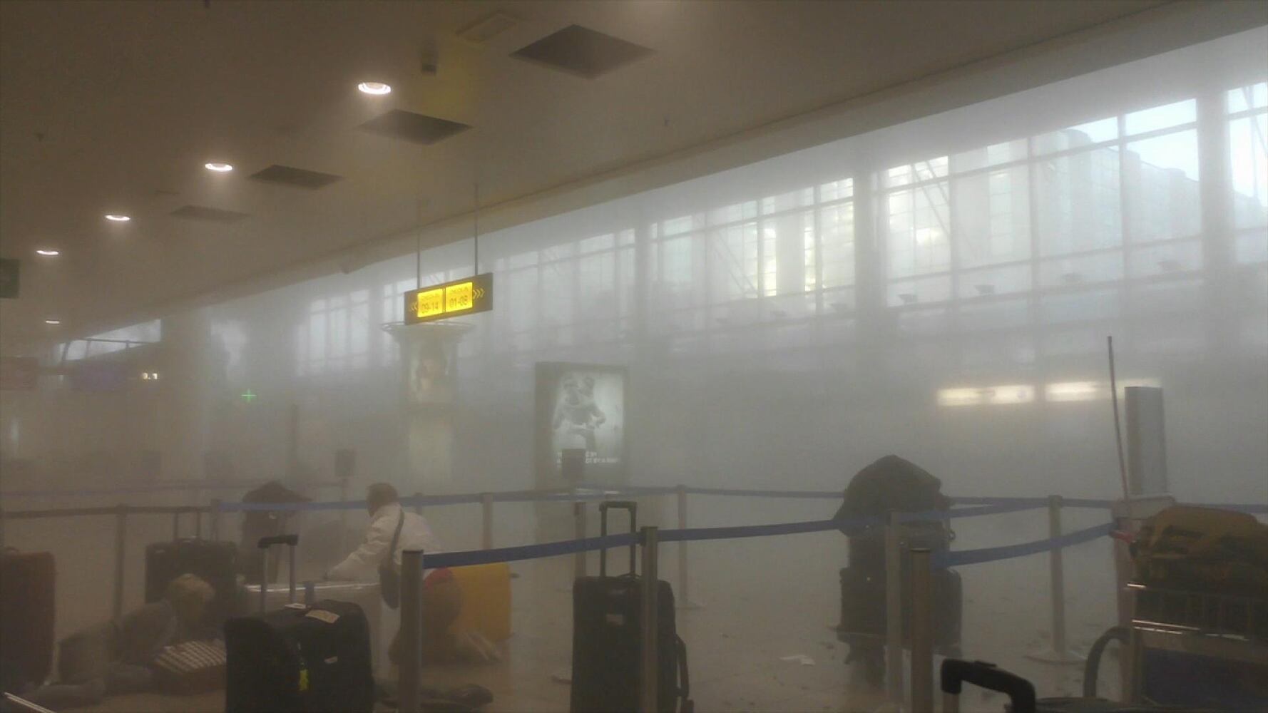 Inside the Brussels airport