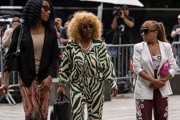 Janice Combs, center, mother of Sean “Diddy” Combs, arrives at court on Tuesday, July 1, 2025, in New York. (AP Photo/Yuki Iwamura)