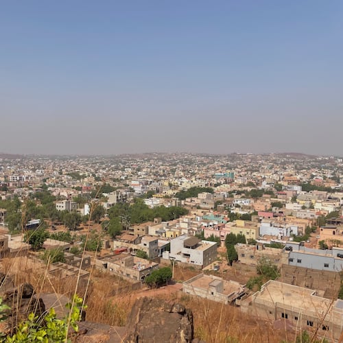 An ariel view of Bamako, Mali, Saturday, April 25, 2026. (AP Photo)