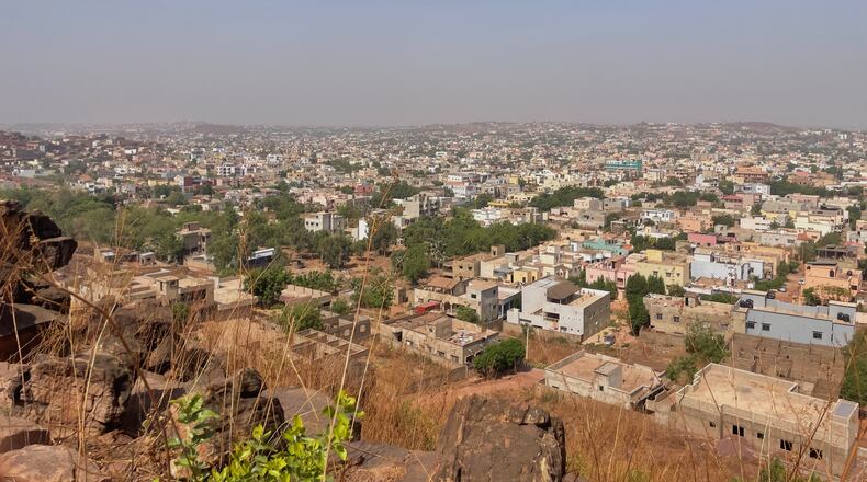 An ariel view of Bamako, Mali, Saturday, April 25, 2026. (AP Photo)