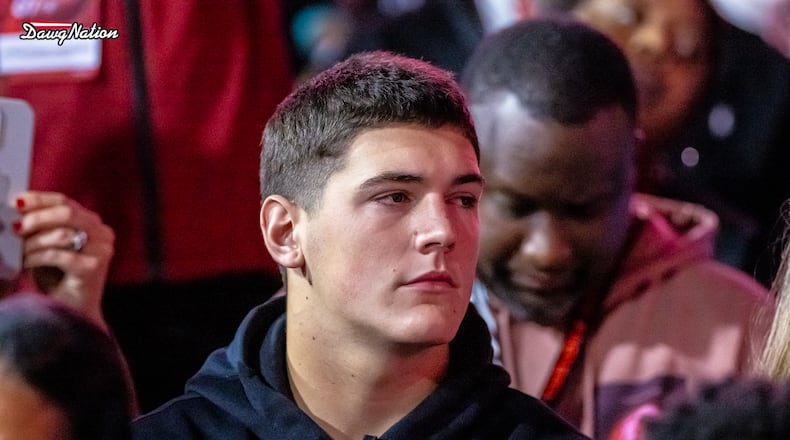 5-star junior QB Jared Curtis was back in Athens for the Tennessee game on November 16, 2024. The former UGA commit is rated as the nation's No. 1 QB prospect for the class of 2026. (Jeff Sentell/ DawgNation)