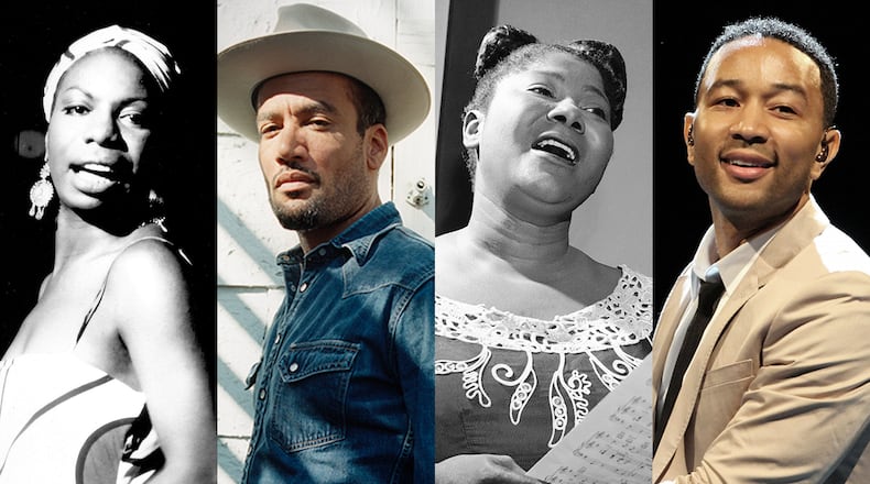 Nina Simone, Ben Harper, Mahalia Jackson and John Legend. (Photofest; Danny Clinch; Edward Kitch/AP; Robb D. Cohen)