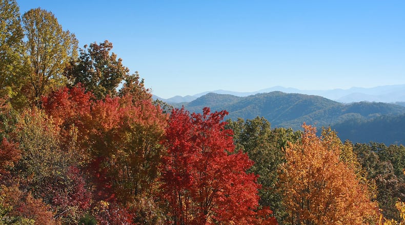 Gorgeous views like this are everywhere to be seen this time of year in and around Townsend, Tennessee -- on "The Peaceful Side of the Smokies."