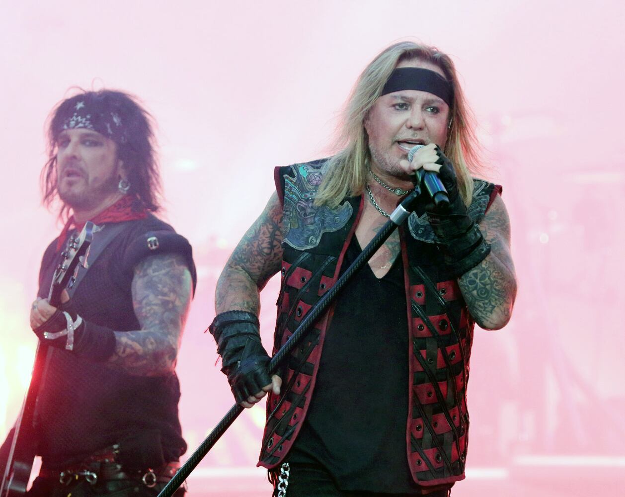 After two years of Covid cancellations, Def Leppard, Motley Crue, Poison and Joan Jett and the Blackhearts rocked sold out Truist Park on Thursday, June 16, 2022.
Robb Cohen for the Atlanta Journal-Constitution