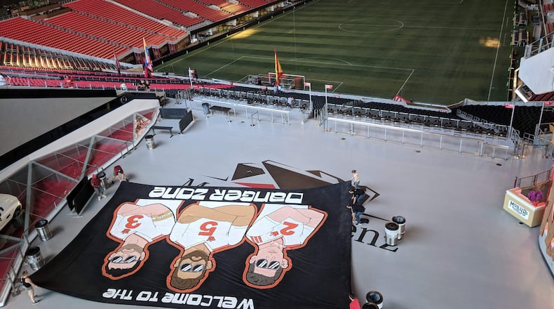 This tifo was done by the Hype Depot for an Atlanta United game earlier this season. The groups didn't want to share many details about the tifo planned for the MLS Cup game between Atlanta United and Portland on Dec. 8 at Mercedes-Benz Stadium.