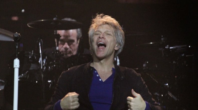 Jon Bon Jovi (pictured) during a sold-out show at Philips Arena on April 20, 2018, will participate in a fundraiser for the New Jersey Pandemic Relief Fund.Photo: Melissa Ruggieri/Atlanta Journal-Constitution