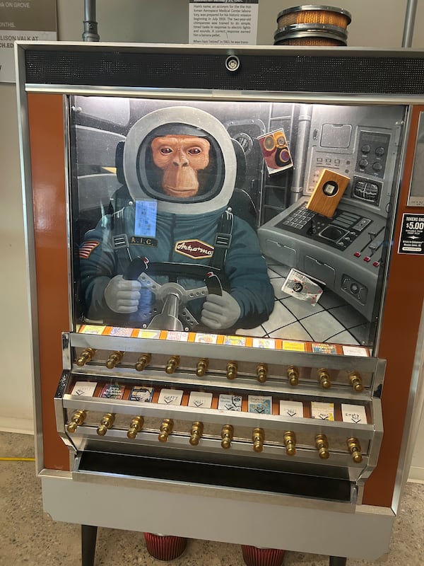 The Georgia Tech library has an Art-o-mat on its ground floor that features art from Atlanta artists. It costs $5 to purchase a piece of surprise art. (Olivia Wakim/AJC)
