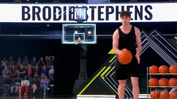 Australian Brodie Stephens competes during Episode 2 of "Dunkman" on TNT. (TNT screengrab)