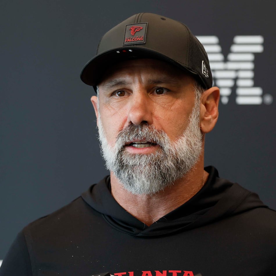 Falcons defensive coordinator Jeff Ulbrich, along with 15 other assistant coaches, received an invitation to participate in the NFL accelerator program, which is designed to prepare senior-level candidates for future head coaching interviews. (Miguel Martinez/AJC)
