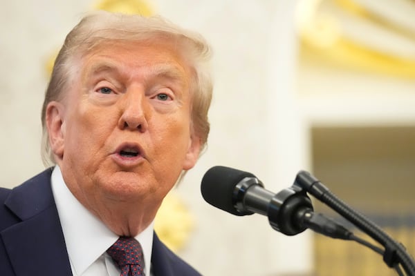 President Donald Trump spoke at a White House event on Tuesday.