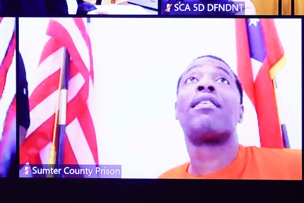 Kelvin Evans, the man accused of stealing unreleased Beyoncé music, attended his plea and arraignment via video before Judge Paige Reese Whitaker at the Fulton County Superior Court on Wednesday, Jan. 7, 2026. (Miguel Martinez/ AJC)