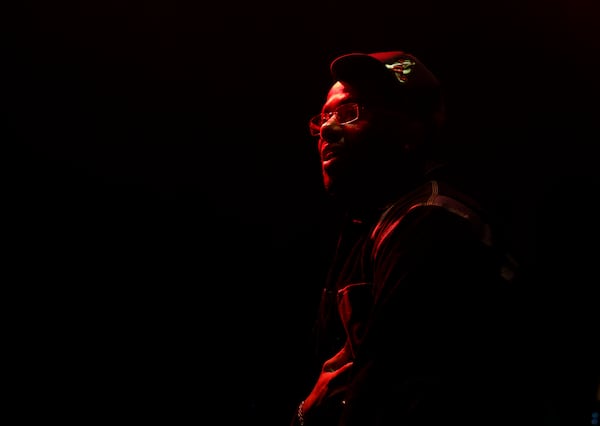 Atlanta rapper Hoodrich Pablo Juan prepares for his first performance since his recent release from prison at Center Stage on Saturday, Nov. 29, 2025. (Akili-Casundria Ramsess, EyeAkili Media for The Atlanta Journal-Constitution)