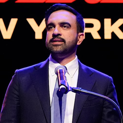 Zohran Mamdani speaks after winning the mayoral election, Tuesday, Nov. 4, 2025, in New York. (AP Photo/Yuki Iwamura)