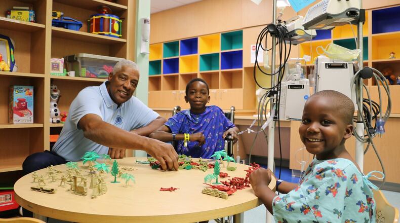Julius "Dr. J" Erving may be best known for his basketball skills, but he's also a fierce opponent when playing toy soldiers. Thanks for a great visit, Dr. J!