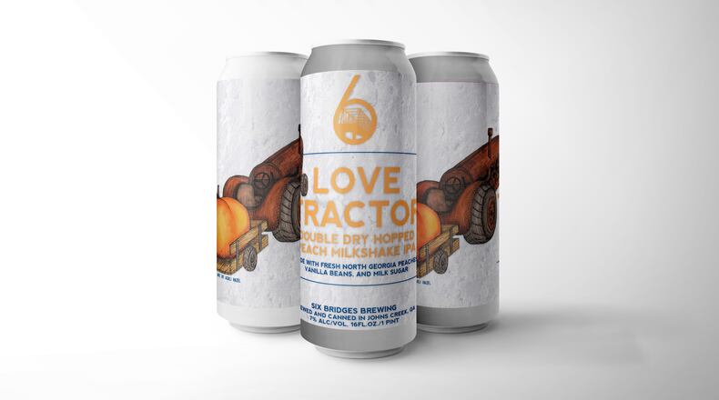 Six Bridges Love Tractor Peach Milkshake IPA